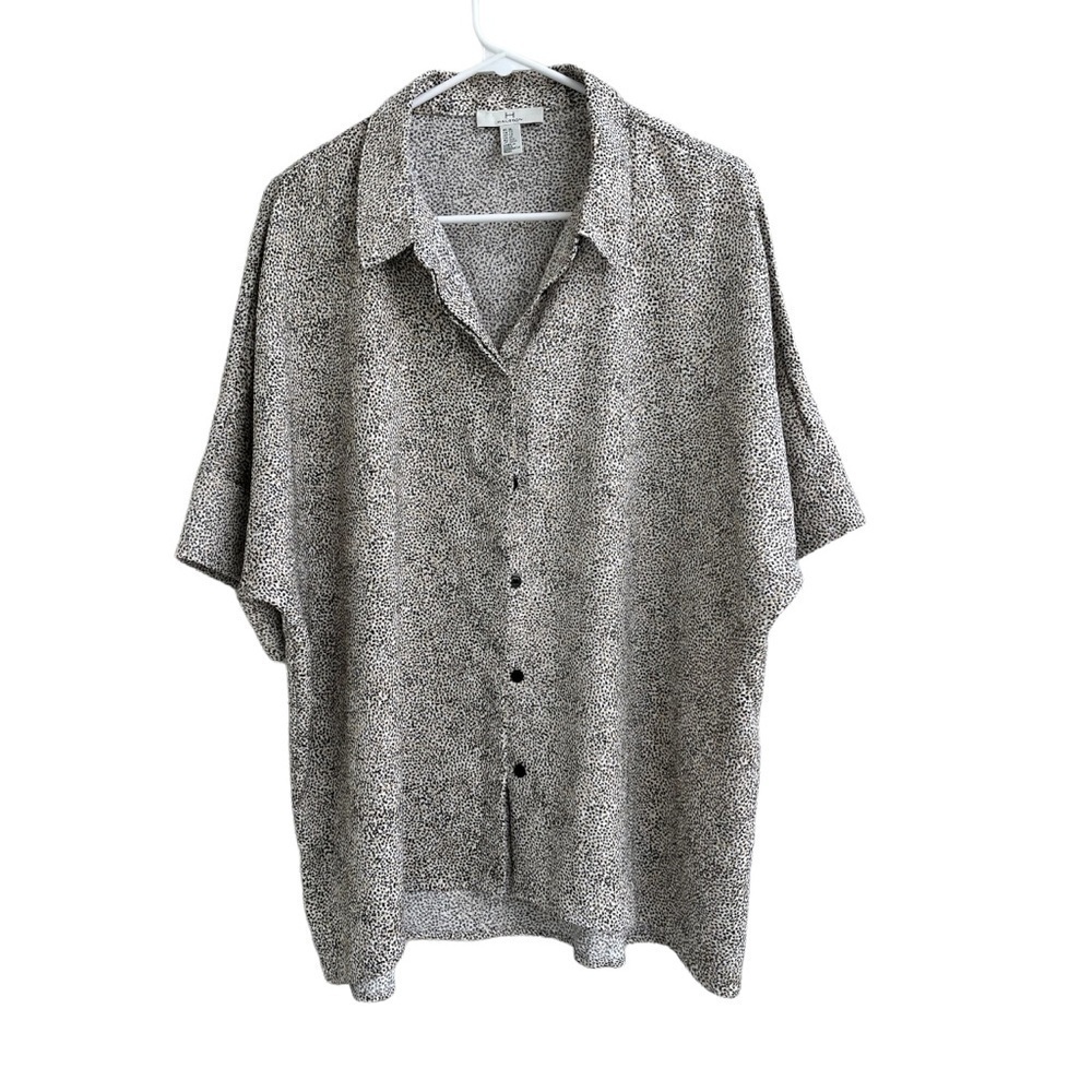 Mens H by HALSTON Printed Short Sleeve Button Down